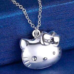 Sanrio Hello Kitty Locket Necklace Pendant Silver Goth Emo Scene Opens Portrait